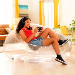 Inflatable Pool Chair Intex Beanless Transparent 137 x 74 x 127 cm (4 Units)