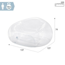 Inflatable Pool Chair Intex Beanless Transparent 137 x 74 x 127 cm (4 Units)