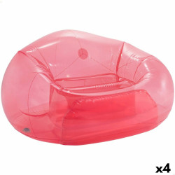 Inflatable Pool Chair Intex Beanless Transparent Pink 137 x 74 x 127 cm (4 Units)