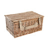 Basket DKD Home Decor Picnic Natural Green wicker (44 x 30 x 22 cm)