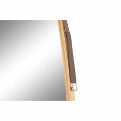 Wall mirror DKD Home Decor Mirror Natural Brown PU (45 x 1,5 x 132 cm)