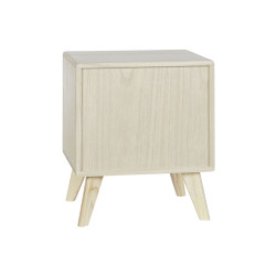 Nightstand DKD Home Decor Natural Natural rubber Paolownia wood MDF Wood 40 x 30 x 48 cm