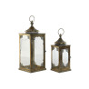 Lantern Home ESPRIT Golden Metal Crystal Arab 20 x 20 x 51 cm (2 Pieces)