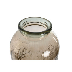 Vase Home ESPRIT Taupe Recycled glass 30 x 30 x 72 cm