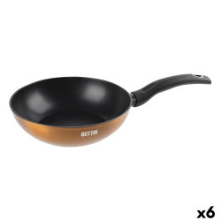 Wok Pan Quttin Foodie Copper 24,5 x 7 x 44 cm (6 Units)