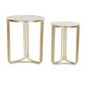 Set of 2 tables DKD Home Decor White Golden 47,5 x 47,5 x 56 cm