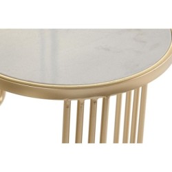 Set of 2 tables DKD Home Decor White Golden 47,5 x 47,5 x 56 cm