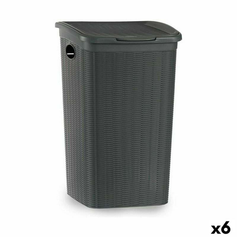 Laundry Basket Stefanplast Elegance Grey Plastic 50 L 36,5 x 54,5 x 38 cm (6 Units)