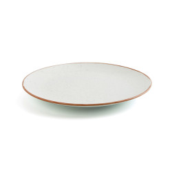 Flat plate Ariane Terra Ceramic Beige (Ø 21 cm) (12 Units)