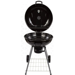 Coal Barbecue with Wheels Aktive Aluminium Enamelled Metal textilene 57 x 86 x 57 cm Black