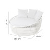 Sun-lounger Dido 160 x 160 x 76 cm Circular White