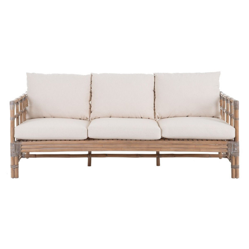 3-Seater Sofa 187 x 73 x 64 cm Natural Rattan