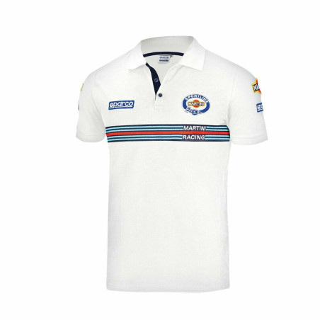 Men’s Short Sleeve Polo Shirt Sparco Martini Racing White