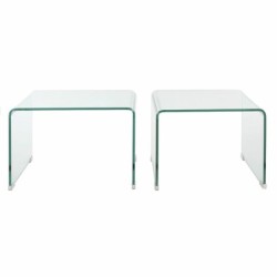 Set of 2 tables DKD Home Decor Transparent 48 x 45 x 31,5 cm