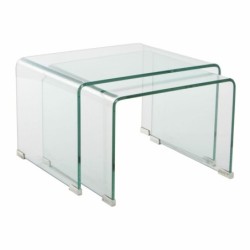 Set of 2 tables DKD Home Decor Transparent 48 x 45 x 31,5 cm