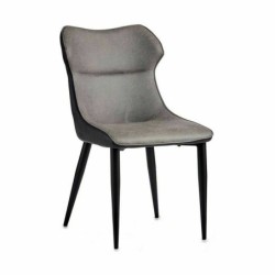 Armchair Black Grey Steel 49 x 86 x 60 cm (2 Units)