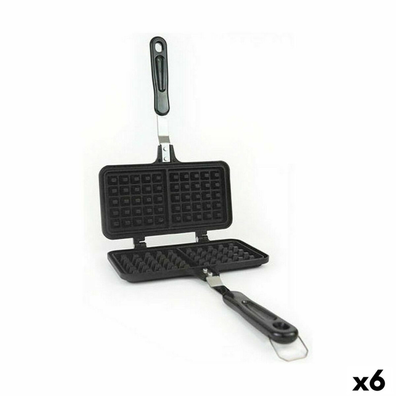 Shaped mould Quttin Aluminium 33 x 21 x 3 cm Waffle Maker (6 Units)