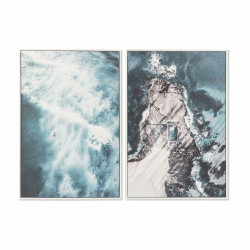 Painting DKD Home Decor 62,5 x 4,5 x 93 cm Sea and ocean (2 Units)