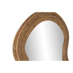 Wall mirror Home ESPRIT Natural Crystal Rattan Urban 62,5 x 3 x 150,5 cm