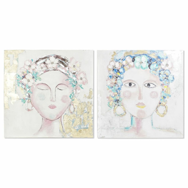 Painting DKD Home Decor 100 x 3,5 x 100 cm Lady Scandinavian (2 Units)