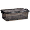 Storage Box with Wheels Anthracite Plastic 30 L 40 x 20,5 x 63 cm (6 Units)