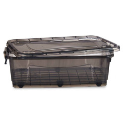 Storage Box with Wheels Anthracite Plastic 30 L 40 x 20,5 x 63 cm (6 Units)