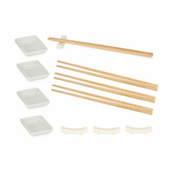 Sushi Set White Ceramic (12 Pieces) (12 Units)