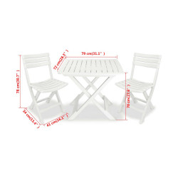 Table set with 2 chairs IPAE Progarden Camping Set polypropylene