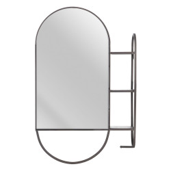 Wall mirror 51 x 14 x 80 cm Black Metal