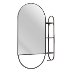 Wall mirror 51 x 14 x 80 cm Black Metal