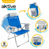 Folding Chair with Headrest Aktive 47 x 99 x 63 cm Blue (2 Units)