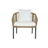 Table Set with 3 Armchairs DKD Home Decor White 137 x 73,5 x 66,5 cm synthetic rattan Steel