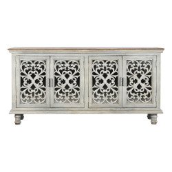 Sideboard Home ESPRIT Grey Mango wood Mirror 191 x 43 x 98 cm