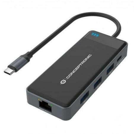 USB Hub Conceptronic DONN14G Black Grey 100 W (1 Unit)