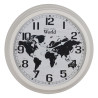 Wall Clock World Map White Black Iron 70 x 70 x 6,5 cm