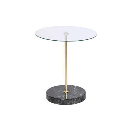 Side table DKD Home Decor Black Transparent Golden Crystal Steel 45 x 45 x 50 cm