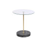 Side table DKD Home Decor Black Transparent Golden Crystal Steel 45 x 45 x 50 cm