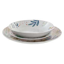 Dinnerware Set DKD Home Decor Multicolour Porcelain Flowers Urban 27 x 27 x 3 cm 18 Pieces (18 pcs)