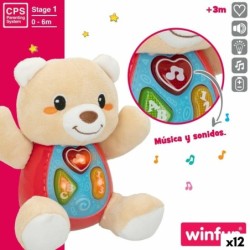 Soft toy with sounds Winfun Bear 16,5 x 18 x 11,5 cm (12 Units)