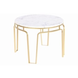 Side table DKD Home Decor 60 x 60 x 44,5 cm Golden Metal White Marble