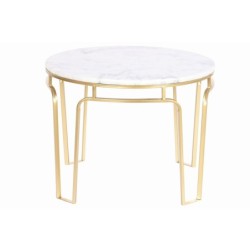 Side table DKD Home Decor 60 x 60 x 44,5 cm Golden Metal White Marble