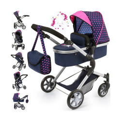 Doll Stroller Reig Combi Neo Pro Navy Blue 63 cm