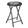 Folding Stool Quality Black Grey PVC Metal 30 x 30 x 45 cm (10 Units)