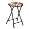 Folding Stool Boho Chic Black PVC Metal 30 x 30 x 45 cm (10 Units)