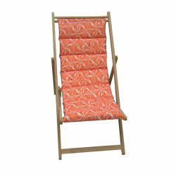 Sun-lounger Jardin Prive Wave Orange Canvas beech wood (106 x 55 x 95 cm)