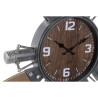 Wall Clock Home ESPRIT Brown Black Metal MDF Wood Vintage 121 x 7 x 106 cm