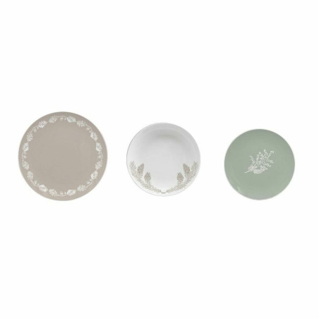 Plate set DKD Home Decor Porcelain 27 x 27 x 3 cm 18 Pieces