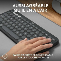 Bluetooth Keyboard with Support for Tablet Logitech K380 French Grey Graphite Dark grey AZERTY