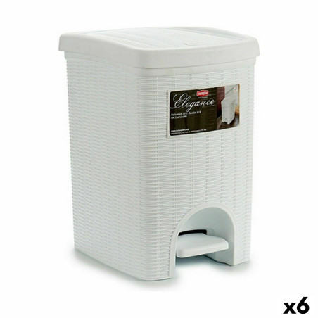 Pedal bin Stefanplast Elegance White Plastic 20 L 27,5 x 38,5 x 31 cm (6 Units)