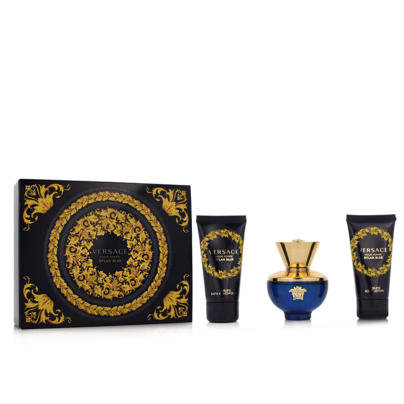 Women's Perfume Set Versace EDP Dylan Blue 3 Pieces